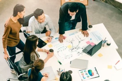 People working at a marketing agency